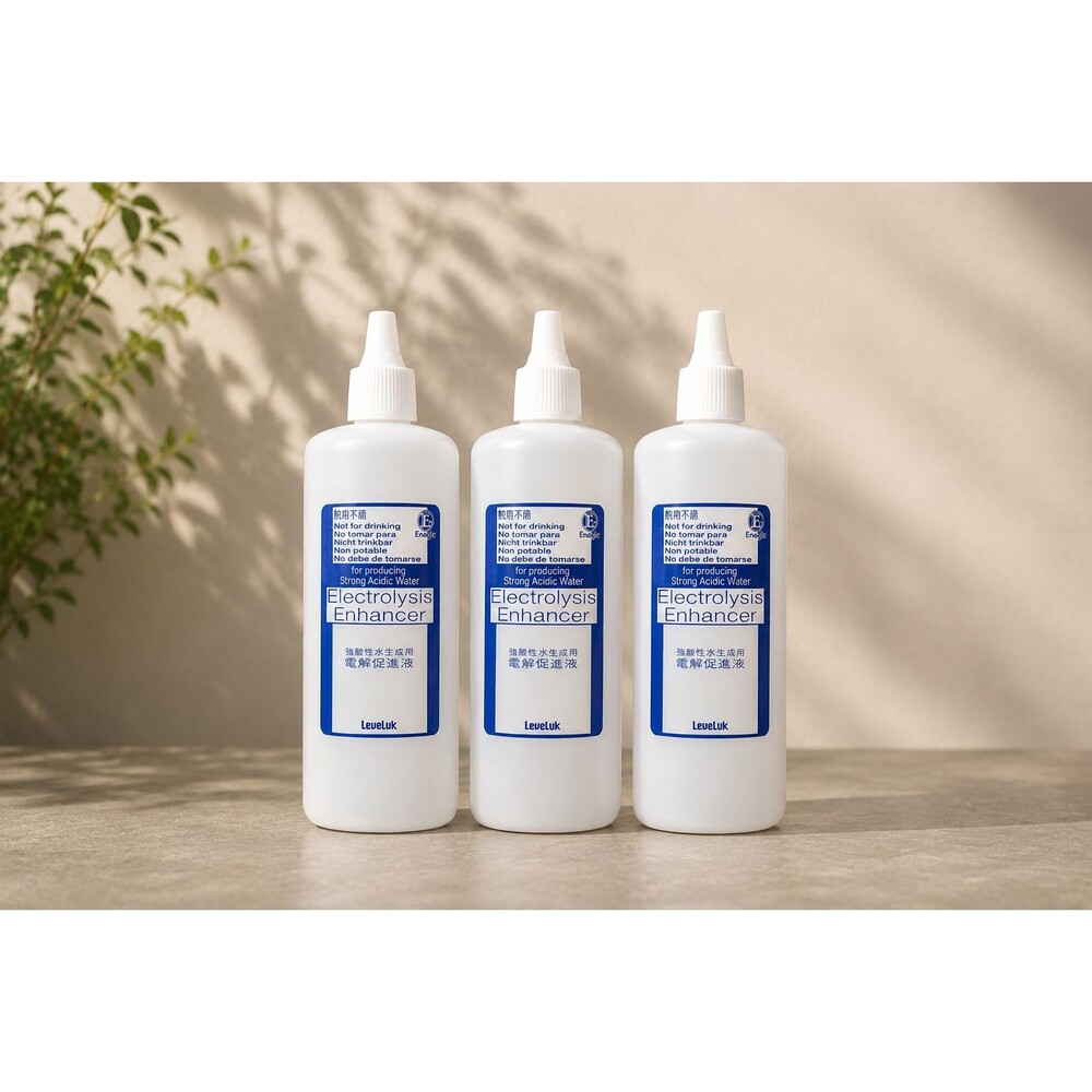 Enagic Kangen Leveluk Electrolysis Enhancer Fluid (3 bottles) 400ml each NEW